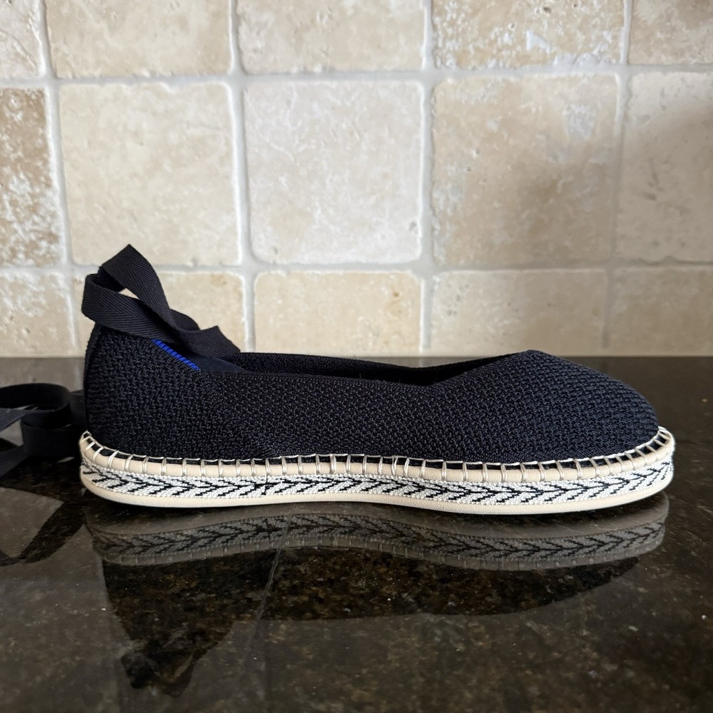 Rothy's The Espadrille‎ Black Lace Up Shoes Excellent Condition 10.5 - Picture 9 of 12